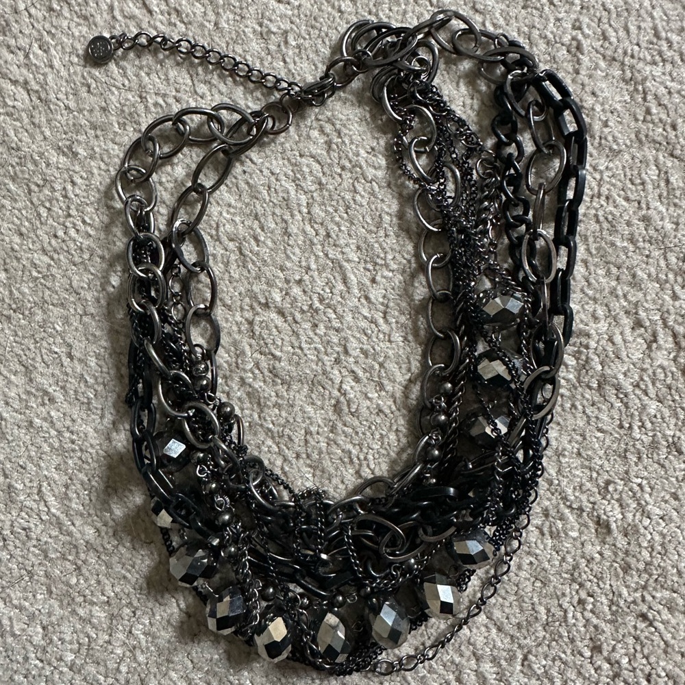 Layered Black and Silver Necklace
